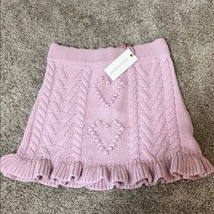 Loveshackfancy pink sweater skirt. NWT